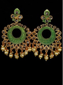 Reverse Ad Earrings With Meenakari Work